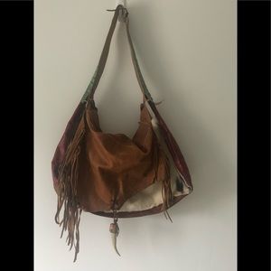Leather designer shoulder bag